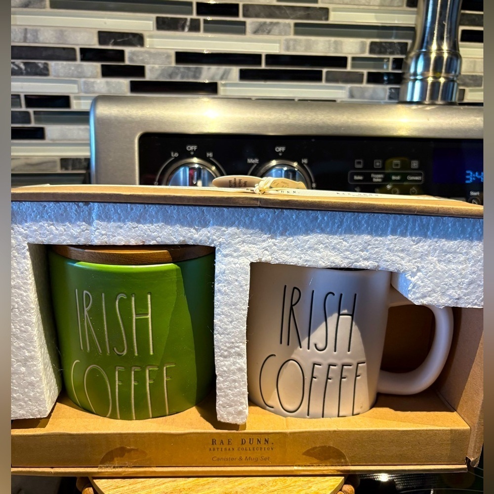 Rae Dunn IRISH COFFEE CELLAR/MUG GIFTSET